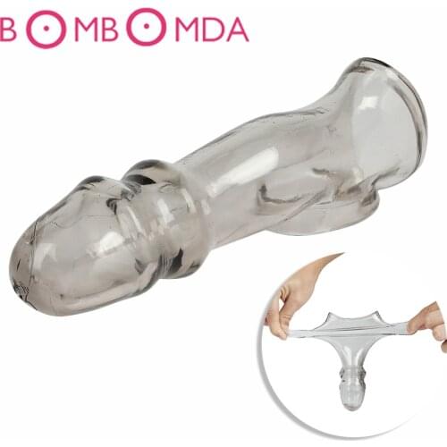 Sex Toys Reusable Condom Penis Sleeve Male Dick Penis Enlargement for Men Delay G-Spot Vagina Massager Cock Ring Adult Sex Toys