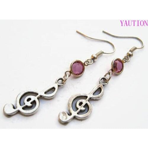 YAUTION Teble Clef Birthstone Earrings Personalized Music Note Earrings Musician Earrings Band Gift Music Lover Jewelry