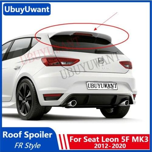 UBUYUWANT Fit For Volkswagen Seat LEON 5F MK3 Black Spoiler 2012-2020 ABS Plastic Unpainted Primer Color Rear Trunk Wing Spoiler