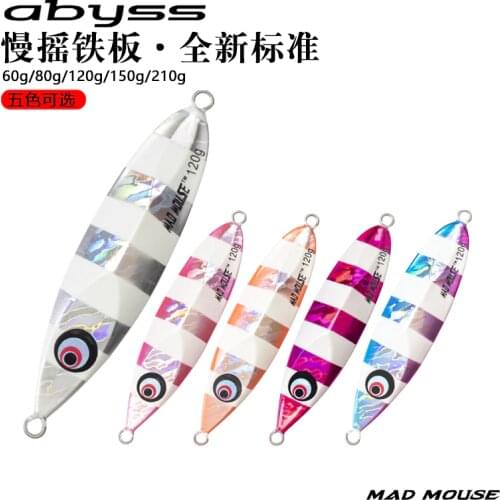Top MADMOUSE Artificial metal jig lure Luminous fishing jig Deep Sea slow jig fishing jig lure 60g 80g 120g 150g 210g jigs
