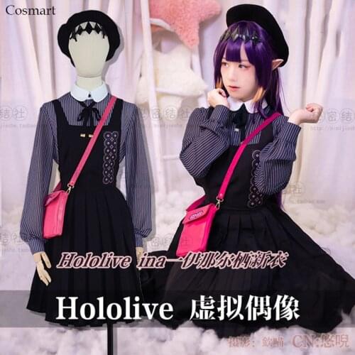 Vtuber Hololive Ninomae Ina'nis Daily Suit Uniform Dress Cosplay Costume Halloween Carnival Party Outfit Women 2021 NEW