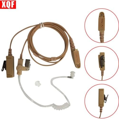 XQF Beige Flesh Color Covert Acoustic Tube Earpiece Headset Mic for Motorola GP328Plus GP344 GP388 GP688 Two Way Radio