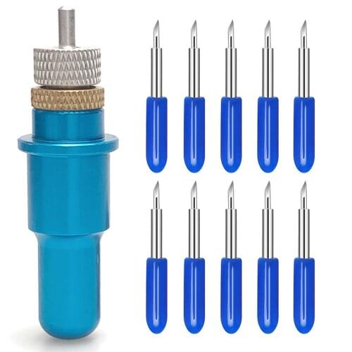 60 Degree 10pcs Roland Plotter Vinyl Cutter Knife Blades +1pc 14mm Roland Blade Holder Cutting Milling Carving Tool