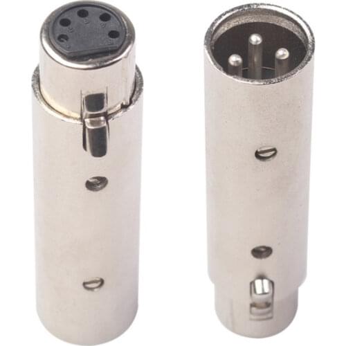 10pcs Converter 3 Pin XLR To 5 Pin XLR Connector Adapter For Camcorder DMX Signal Light