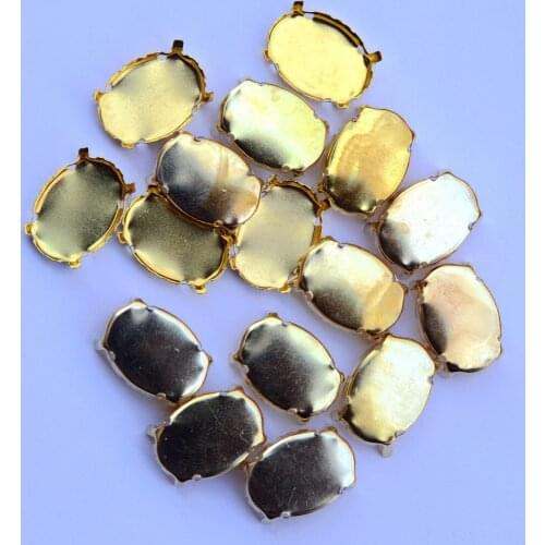 100pcs/lot Oval Shape Metal Claws Gold Color For Setting Fancy Stones Jewelry Beads.8x10mm 10x14mm 13x18mm 18x25mm 20x30mm