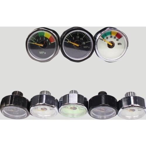 2Pcs Luminous Air Pressure Gauge Mini Pressure Gauge M8*1 25MM Dia 10Mpa-40Mpa Free Shipping