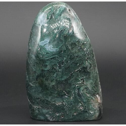 346g Natural Green Moss Agate Palm Stone Raw Materials Specimen Crystal Reiki Healing Rock Stone Craft Home Decor