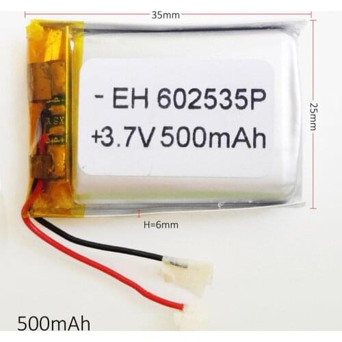Real Capacity 3.7V 500mAh Rechargeable Polymer Battery For headphones tachograph MODEL 582535 SP5 mp3 mp4 GPS PSP 602535 062535
