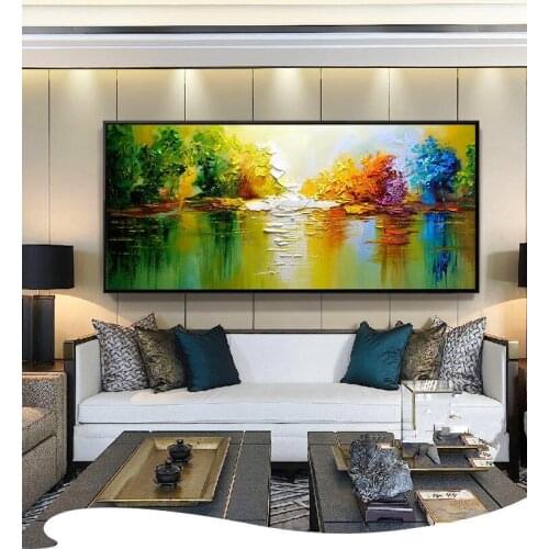 Large 48" Hand-painted Abstract Scenery oil painting on Canvas Unframed