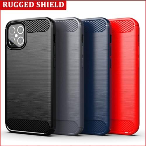 Case For Iphone 12 12 Max Soft TPU Brushed Carbon Fiber Armor Coque Shockproof For iPhone 12 Pro 12 Pro Max Cover Fundas Shell