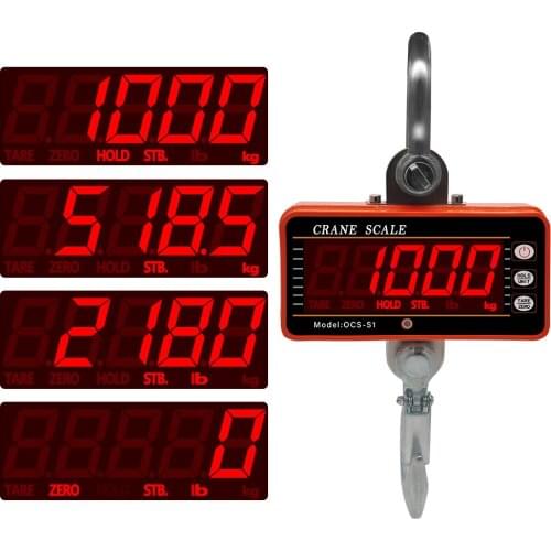 1000KG Digital Hanging Crane Scale OCS-S1 LCD Crane Scale High Accurate Heavy Duty Hook Scale 40%off
