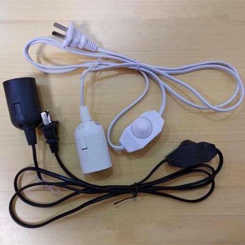 E27 Lamp Bases 1.8M Dimmable Switch Power Cord Cable with switch hanging wire for table Lamp chandelier E14 Bulb Holder Lamp