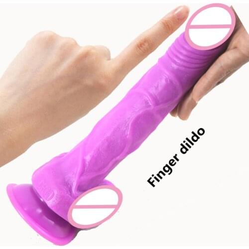 FAAK Long dildo suction cup finger shape sex products for women sex toy shop man fake dick artificial penis women masturbate toy