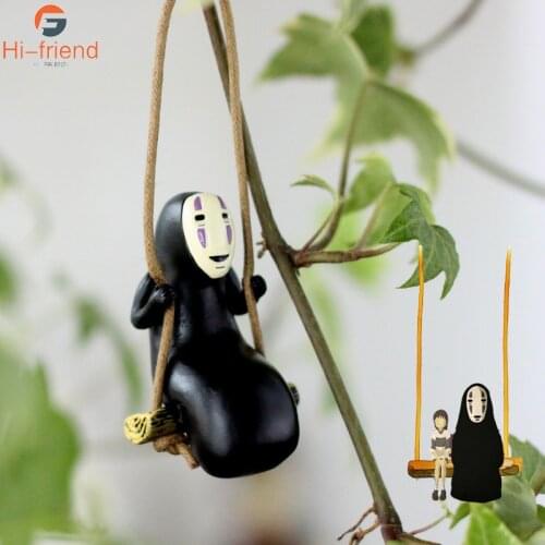 Spirited Away No Face Man Figures Toys Bag Car Pendant Keychain Action Model Miyazaki Hayao No Face Man Swing Anime Gift