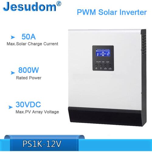 1KVA Flecity Solar PV Hybrid Inverter Built-in 12V50A PWM Solar Charge Controller and 20A AC Charger for Battery Bank