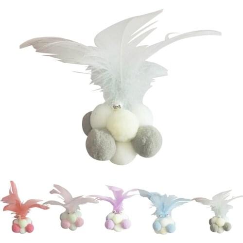 Pet Cat Toy Colorful Handmade Bouncy Ball Interactive Toy Cat Plush Cat Toy Set Gatos Toys Interactive Mimi Pet Supplies