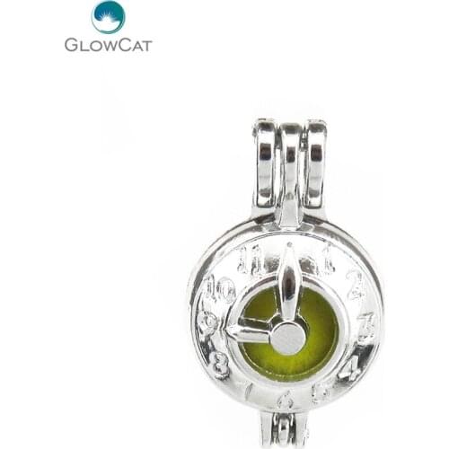 K600 5pcs/lot Silver 27mm Tools Time Clock Beads Cage Pendant Locket Fairytale Party Essential Oil Diffuser