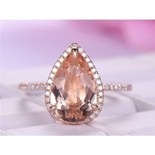 Water Drop Finger ring 925 Silver Pear cut Cubic Zirconia Party Wedding Band Rings for women Men Luxury Wholesale Jewelry