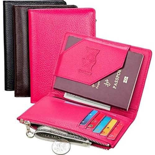 12PCS / LOT RFID Genuine Leather Wallet Short Women Wallets Zipper Poucht Purse Money Bag