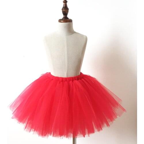 Red Fluffy Tutu Skirt for Girls-Fits Newborn to Young Girl-Nylon Tulle Classic Tutus-Baby Girls Birthday Party Skirt-Photo Props