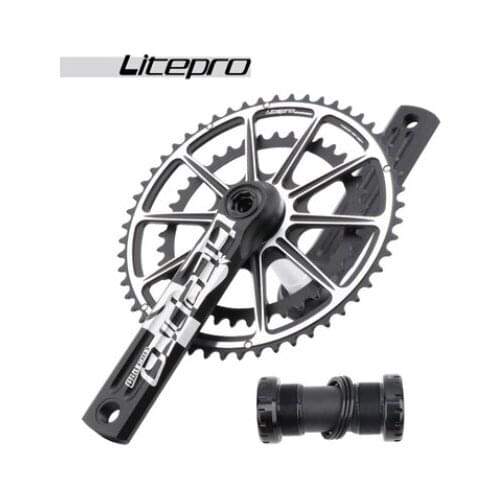 LITEPRO aluminum alloy road bike bicycle crank set double chainwheel crankset 53-39T 170mm Folding bike crankset bike part black