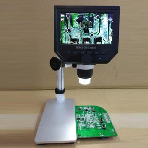4.3 Inch HD LCD Soldering Microscope Phone Repair Magnifier + Metal Stand 600X Digital Microscope Electronic Video Microscope
