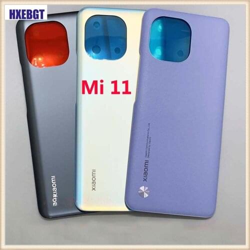 Original New Rear Battery Housing Cover For Xiaomi Mi 11 Mi11 Back Cover Chassis with Adhesive Sticker Repair parts