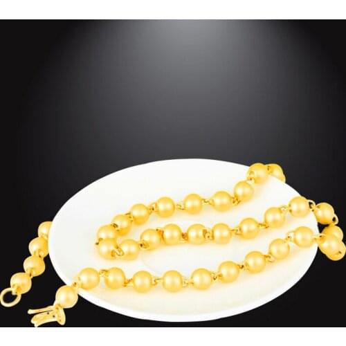 Heavy Ball Necklace for Women Gold Beads Necklace Indian Chain Hip Hop African Necklace Men Choker for Wedding Jewelry