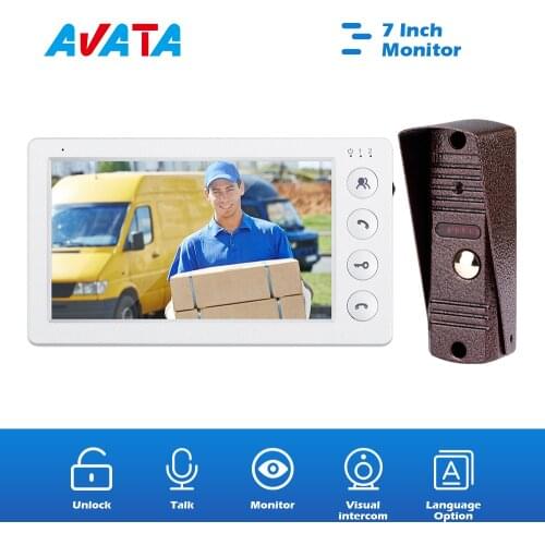 Intercom for Home Video Doorbell Electronic Doorman with Camera 7 Inch Monitor can Rea-time Monitoring 2 Way Talking and Unlock