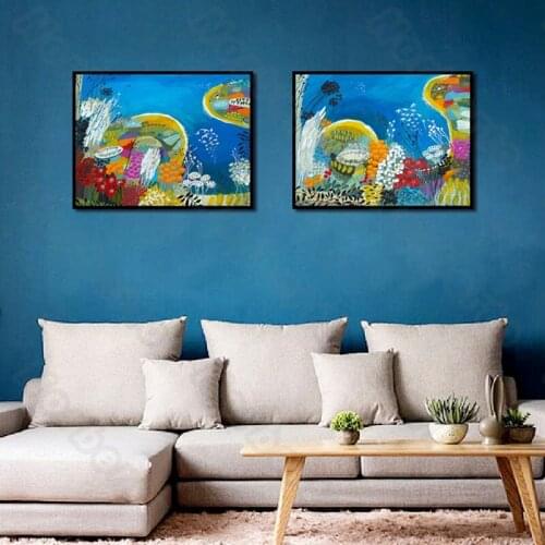 Underwater Landscape Animals Plants Canvas Painting and Posters Unframed Style Wall Painting for Living Rooms Bedroom Decoration