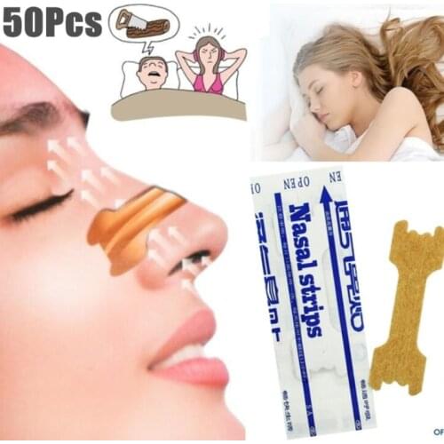 50 Pcs Breathe Nasal Strips Right Way Stop Snoring Anti Snoring Strips Easier Better Breathe Health Care