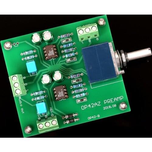Latest upgrade/Ceramic Seal OP42FZ FET Input High Speed Tube Sound Style Preamp Board/ALPS27 Potentiometer、±15v