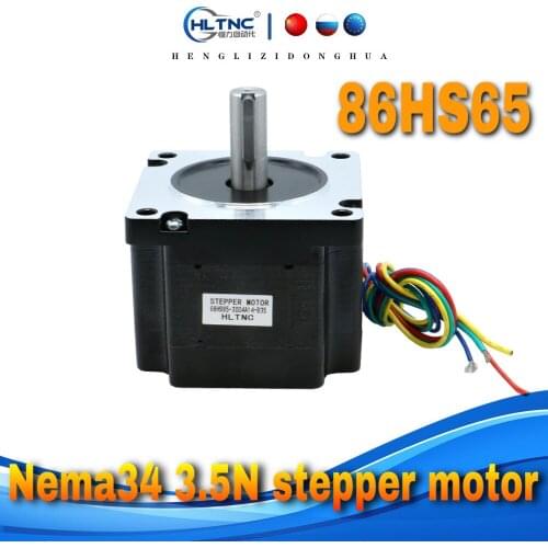 Nema34 open loop stepper motor 86HS65 86x65mm 4A 3.5N.m D=12.7/14mm Nema34 CNC Router Engraving milling machine 3D printer