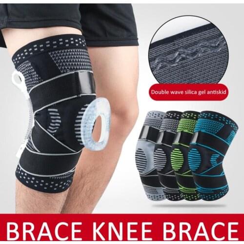 1Pcs Silicone Padded Knee Pads Supports Brace Basketball Fitness Meniscus Patella Protection Kneepads Sports Safety Knee Sleeve