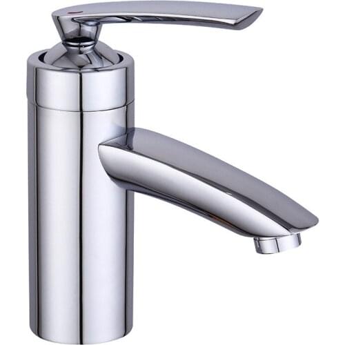 Modern Bathroom Basin Taps Polished Silver Bathroom Basin Faucet Brass Vessel Sink Water Tap Mixer Chrome Finish Kitchen Faucet