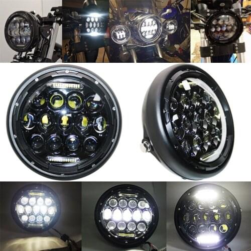 7.5 INCH LED Headlight Motorcycle Hi&Lo DRL Phare Farol Moto Headlamp Head Light for Harley Honda Yamaha Cafe Racer Chopper