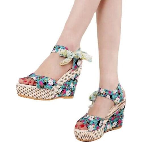 YSHUNIJ Sandals Womens Summer 2021 New High-heeled Wedge Heel Sexy Fish Mouth Thick Soled Sandals