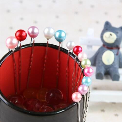 20Pcs Women U-shaped Pin Metal Barrette Clip Hairpins Simulated Pearl Bridal Tiara Hair Accessories Wedding Hairstyle Tools