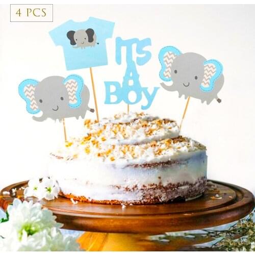 1 Set Glitter Paper 1 Baby Shower Cupcake Topper Boy Girl Photo Booth Props Birthday Gender Reveal Party Decor DIY Cake Supplies