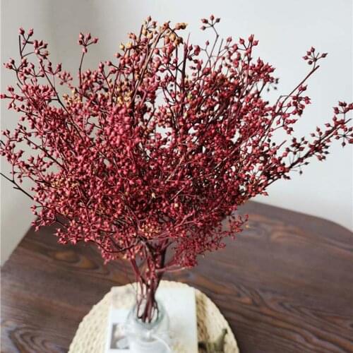120g/lot,40-50CM Natural Dried Preserved Fresh Millet Flowers Bouquet,Real Eternal Mini Fruits Branch For Home Decor,Wedding