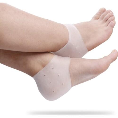 2PCS Soft Silicone Foot Heel Socks Skin Care Protector Pain Relieve Against Peeling Foot Pads Washable Foot Skin Care Gel Pads