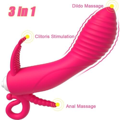 3 in 1 Dildo Vibrator for Women Vagina Clitoris Anal Massage Clit Stimulator Sex Toys for Couple Adult Products Masturbation