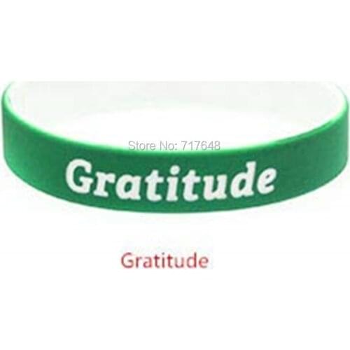 300pcs Life Sentences Gratitude wristband silicone bracelets free shipping by FEDEX A