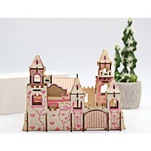 FEOOE 3D Jigsaw Puzzle Adult Handmade Wooden Puzzle Building Castle Model Puzzle Diy Childrens Toys WL