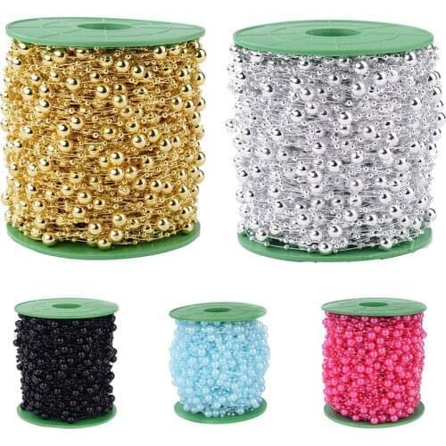60M/Roll Fishing Line Artificial Pearls Beads Chain Garland Flowers Wedding Christmas Decoration Brides Headgear 3mm 8mm Beads