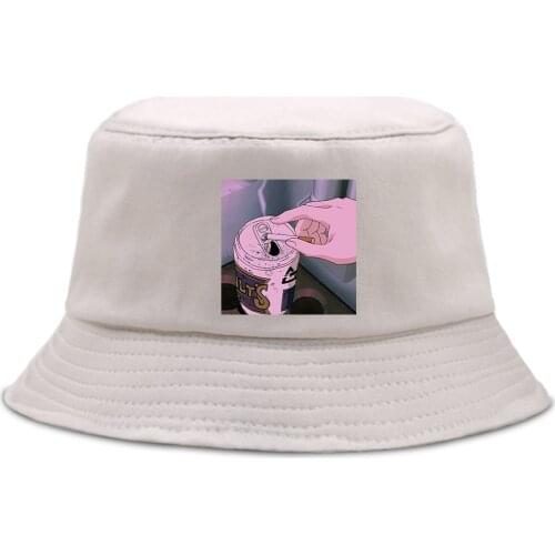 Beverage Cans Harajuku Fishermans Hat Outdoor Casual Beach Cap New Summer Unisex Bucket Hats Sun Shade Foldable Panama Caps