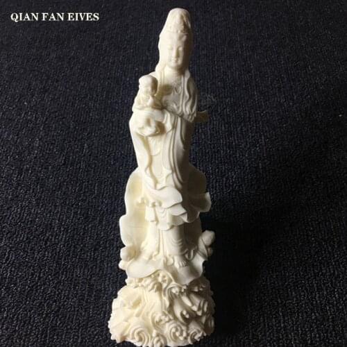 White Send child, Guanyin sculpture statue，Modern art sculpture，Chinese Buddha Statue，High-end home decoration gift statue