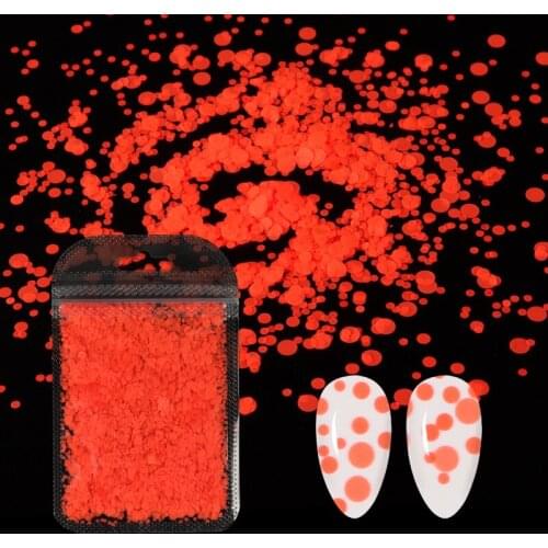 Fluorescent Color Round Shape For Nail Art Sequin Mixed Size Glitter Flakes Nails Decorations Accessories Manicure Charms