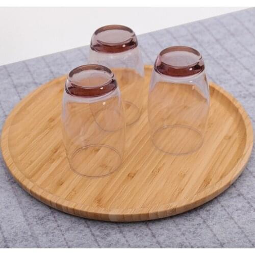 20/25/30/32cm Round Wood Serving Tray Dining Plate Decorative for Coffee Table Living Room Kitchen Counter