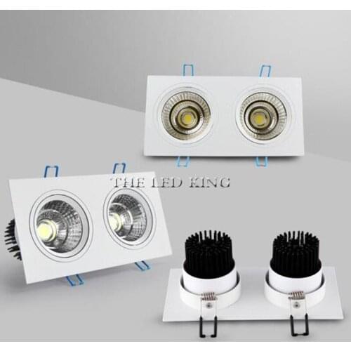 Square Bright Energy saving Recessed Double LED Dimmable Downlight COB 10w 20w 30W Spot light decoration Ceiling Lamp 110V 220V